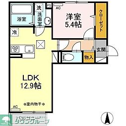 ブルーシェル 1LDKの間取図画像