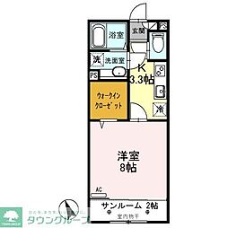 ルビーD 1Kの間取図画像