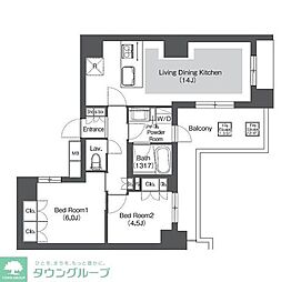 コンフォリア成増グリーンサイド 2LDKの間取図画像