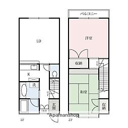 豊岡メゾネット 1階2LDKの間取り