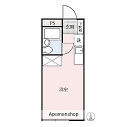 ベルフォーレ橋本 2階1Kの間取り