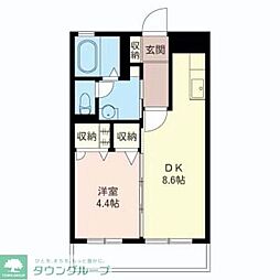 ヴィクトワール 1LDKの間取図画像