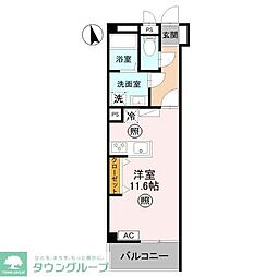 ハミングバード ワンルームの間取図画像