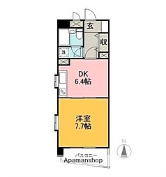 ライオンズプラザ前橋広瀬川 3階1DKの間取り
