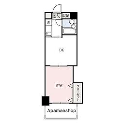 ダイアパレス高崎中央 5階1DKの間取り