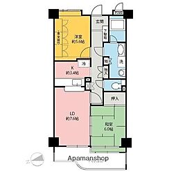 ウィンベルコーラス前橋第一 3階2LDKの間取り