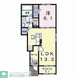 パークハイツ 1LDKの間取図画像