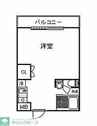 アーリントン ワンルームの間取図画像