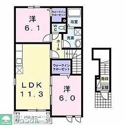 ボヌール 2LDKの間取図画像