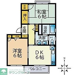 コーポ多摩 1DKの間取図画像