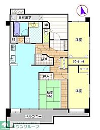 T-oneMIYAHARAWestB 3SLDKの間取図画像
