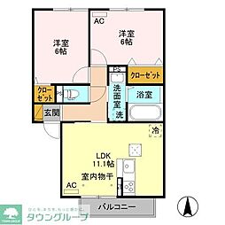 セゾンドルミエール 2LDKの間取図画像