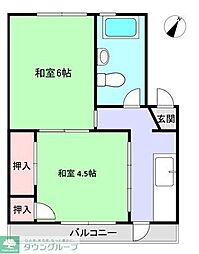 メゾン城南 2Kの間取図画像