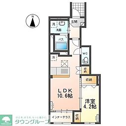 ヴァーチュアス I 1LDKの間取図画像