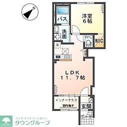 仮)高崎市上豊岡町T様新築アパート 1LDKの間取図画像