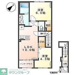 (仮)江田町新築アパート 2LDKの間取図画像