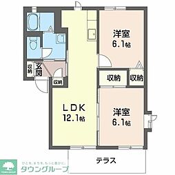 オークスC 2LDKの間取図画像