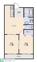 市川建設第一ビル 2LDKの間取図画像