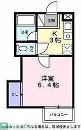 シティハイツローズ 1Kの間取図画像