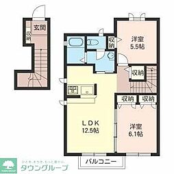 和1A 2LDKの間取図画像