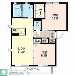 シャーメゾン大道B 2LDKの間取図画像