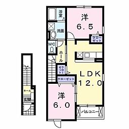 レジェンド 2階2LDKの間取り