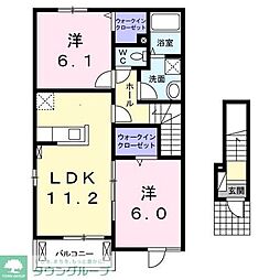レグジー2 2LDKの間取図画像