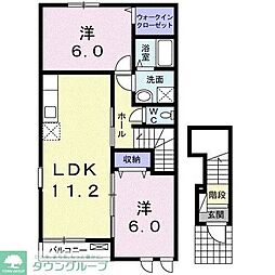 コリエンテ2 2LDKの間取図画像