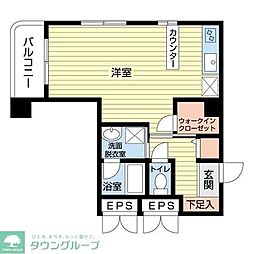 アサヒ商会アークプラザ ワンルームの間取図画像