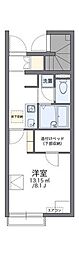 レオネクストプルメリアA 1Kの間取図画像