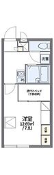 レオパレスキャンサー2 1Kの間取図画像