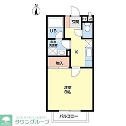 ディアコート 1Kの間取図画像