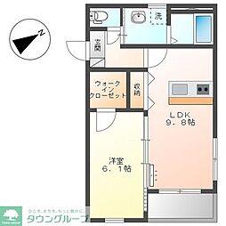 パーシモンズ テラス 1LDKの間取図画像