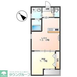 パーシモンズ テラス 1LDKの間取図画像