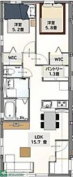 グローブテラス 2LDKの間取図画像