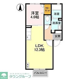 クレシエンテC 1LDKの間取図画像