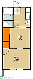 高橋ハイツ 2Kの間取図画像