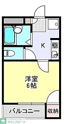 セイラBOX東貝沢A 1Kの間取図画像