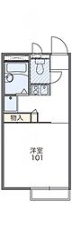 レオパレスフォレスト 1Kの間取図画像