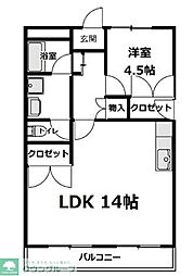 パークサイドハイツ 1LDKの間取図画像
