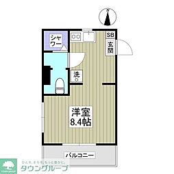 カワラマチハイツ ワンルームの間取図画像