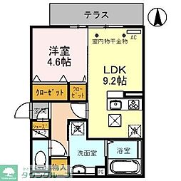 D-ROOM紅雲町B 1LDKの間取図画像