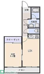 市川建設第四ビル 1LDKの間取図画像