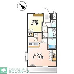 クレア 1LDKの間取図画像