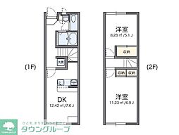 レオパレスノルデングッチ 2DKの間取図画像