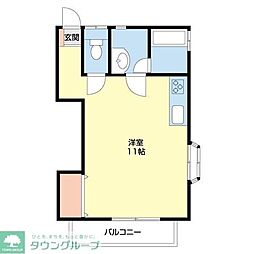 三豊ハイツ ワンルームの間取図画像