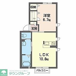 ウィザードB 1LDKの間取図画像