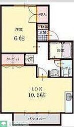 メゾンみやまB 1LDKの間取図画像