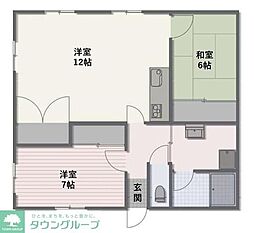 アルファビル 2LDKの間取図画像