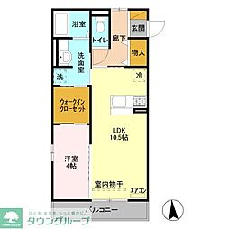 オマージュ　Ａ 2階1LDKの間取り